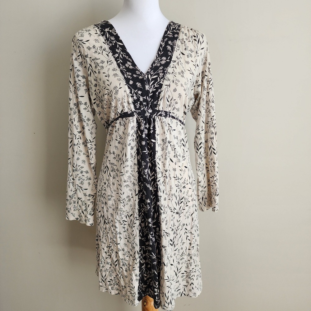 Liz Claiborne Floral Dress Womens Medium‎ Long Sleeve Empire Waist Cottagecore
